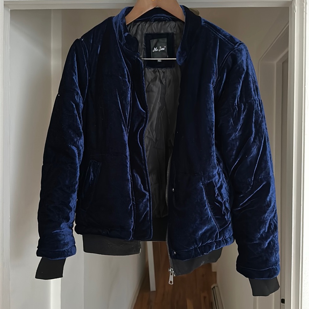 ME JANE JACKET size Medium in a stunning blue velvet.